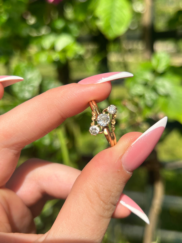18ct Belle Epoque 3 Stone Diamond Ring