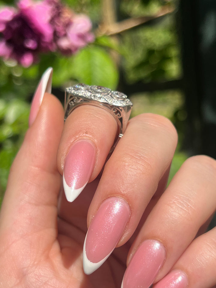 Outstanding Art Deco Three Diamond Band C. 1910