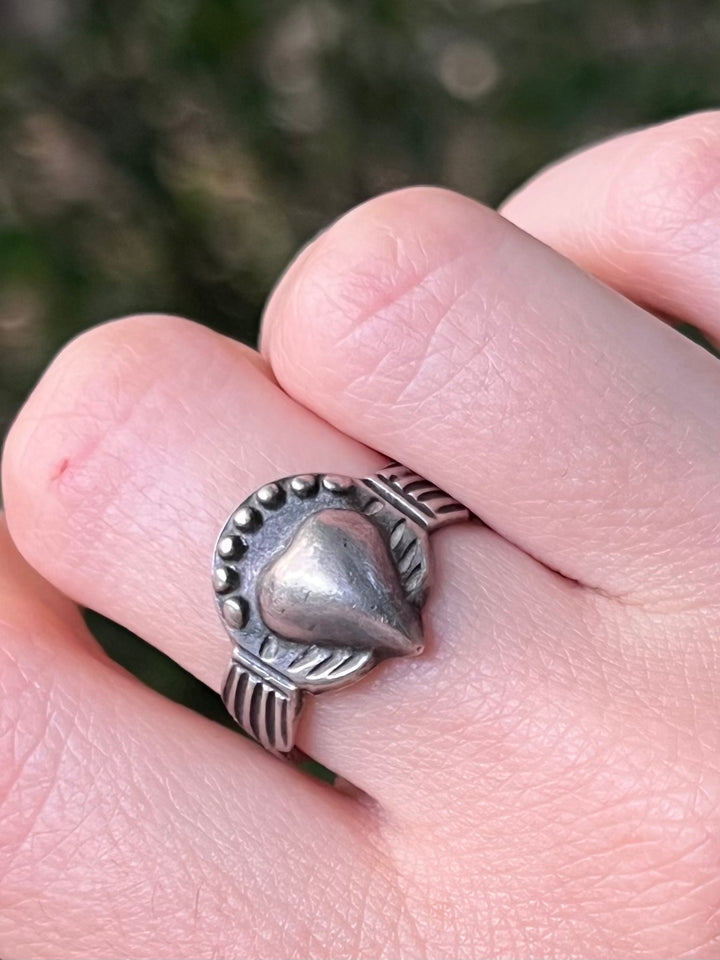 Early 19th Century Heart Ring in Sterling Silver
