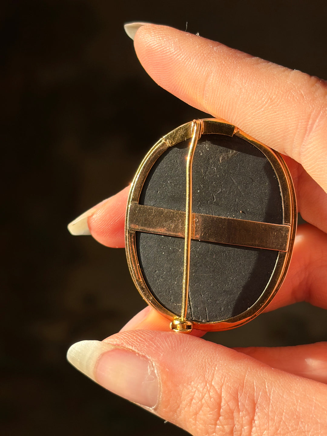 Victorian Pink Conch Cameo Brooch with Venus, Eros and Anteros