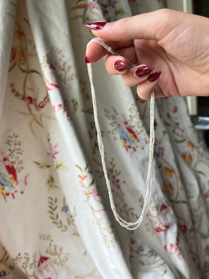 Delicate Three Strand Edwardian Pearl Collar