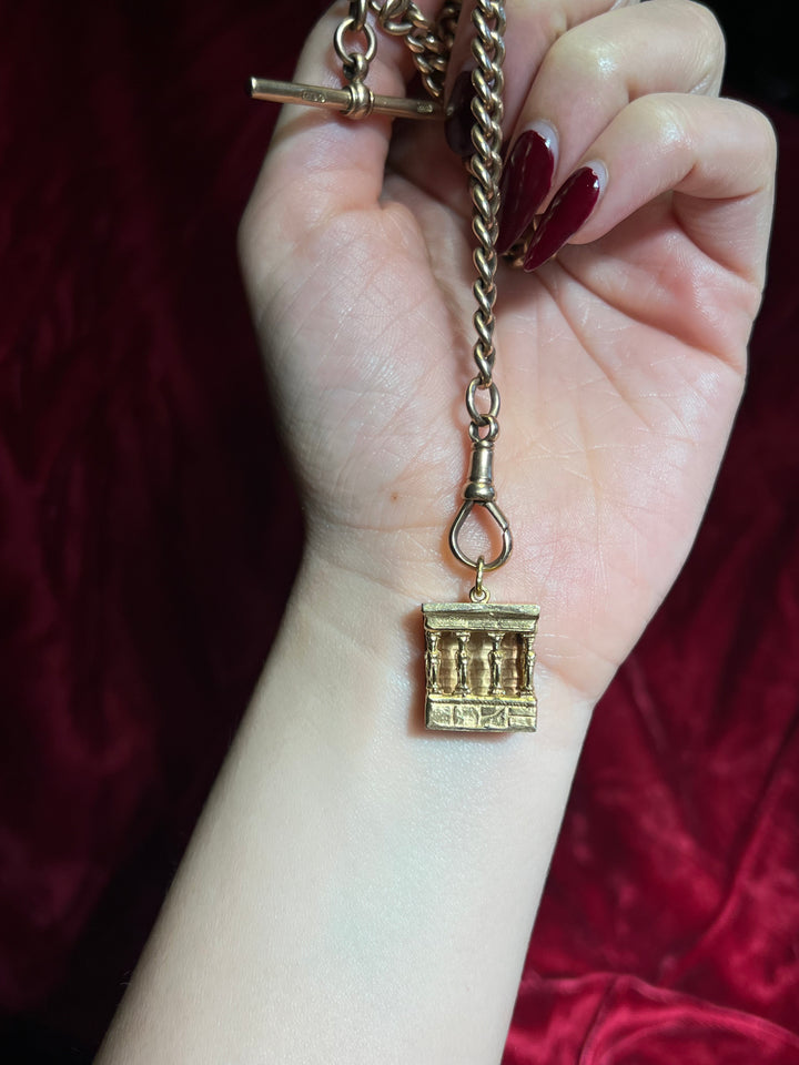 Italian 18ct gold Parthenon charm c.1960 with detailed architectural design