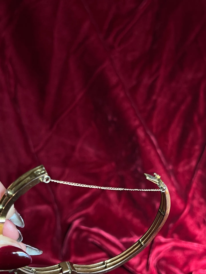 Belle Epoch Rose Cut Diamond and Pearl Bangle