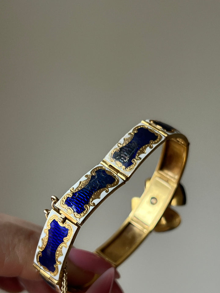 Antique 18ct Gold, Pearl & Enamel Bracelet
