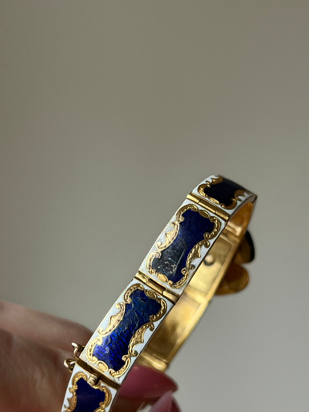 Antique 18ct Gold, Pearl & Enamel Bracelet