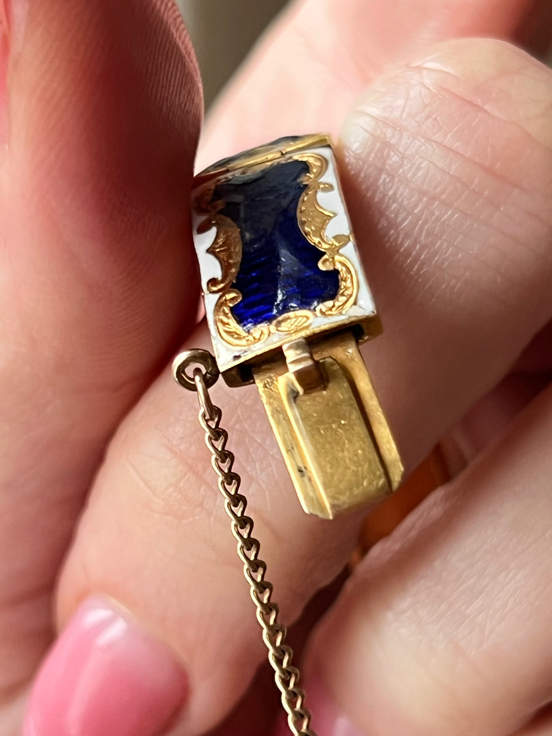 Antique 18ct Gold, Pearl & Enamel Bracelet