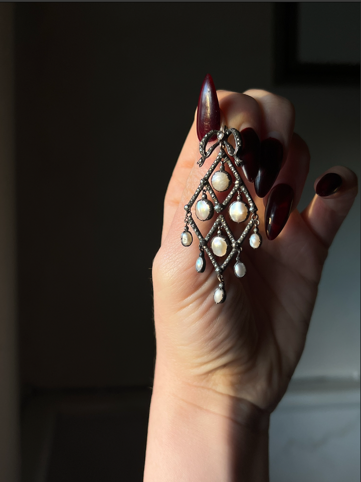 18th Century Coque De Perle and Marcasite Pendant