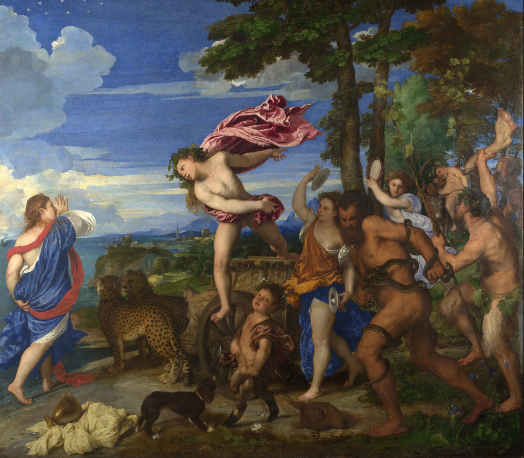 Figure 2. Titian’s Bacchus and Ariadne, showing Bacchus approaching Ariadne with his revelling companions