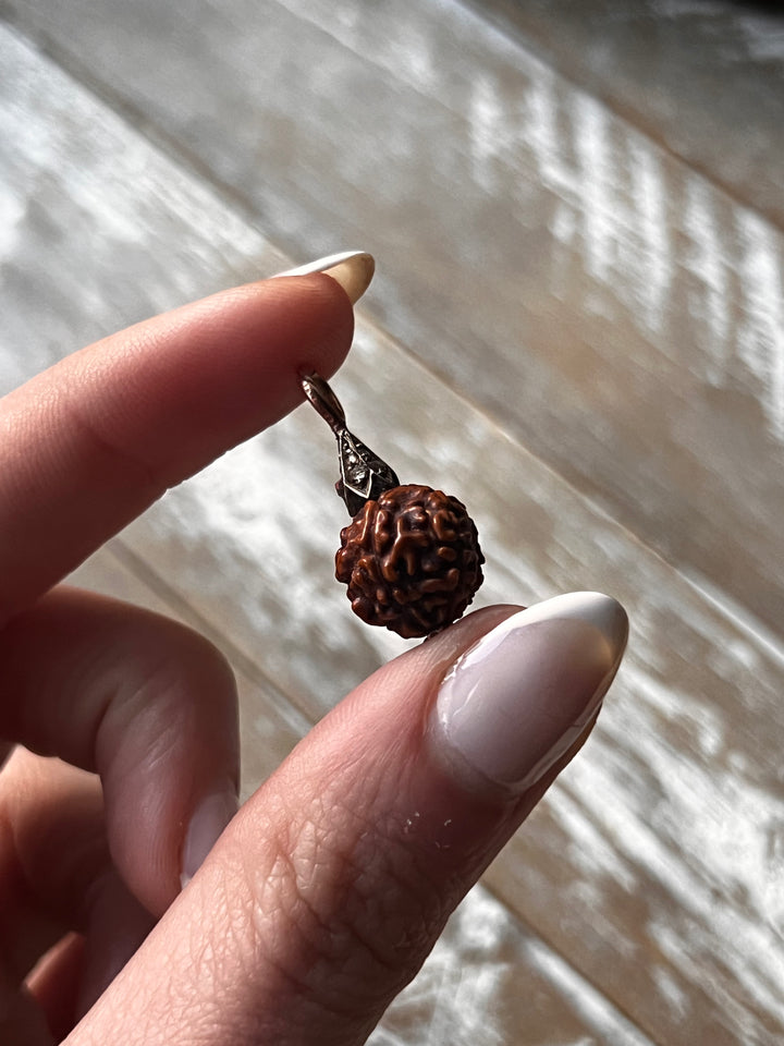 Delightful Nut Pendant With Diamonds in 18ct