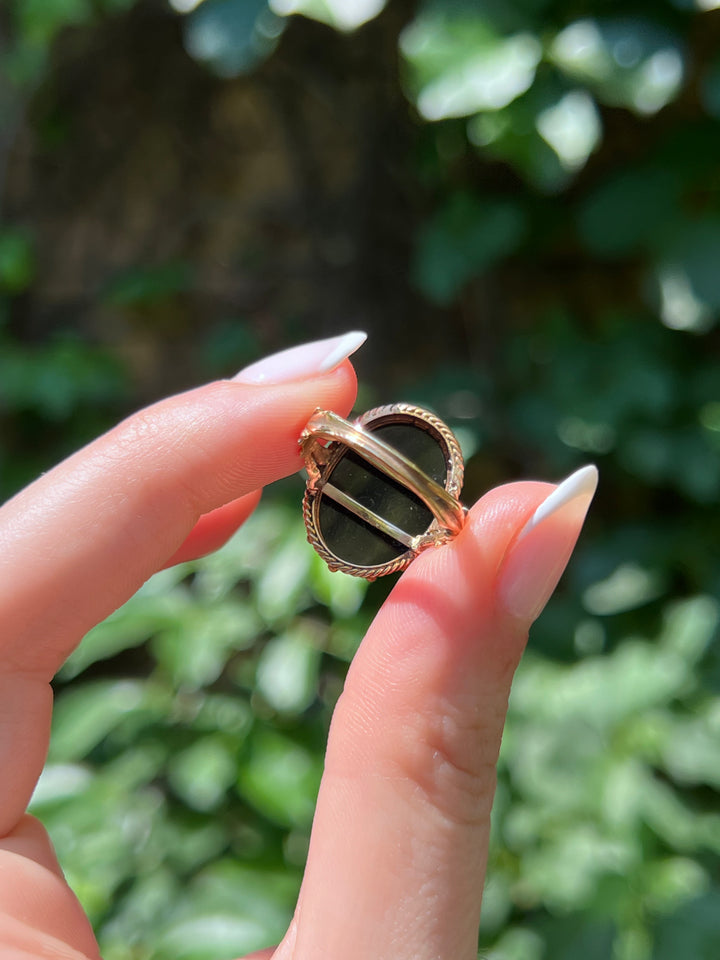 Superb Victorian Onyx Cameo Portrait Ring