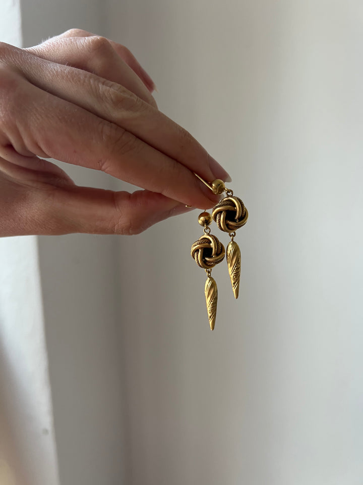 Victorian 9ct Lover’s Knot Earrings