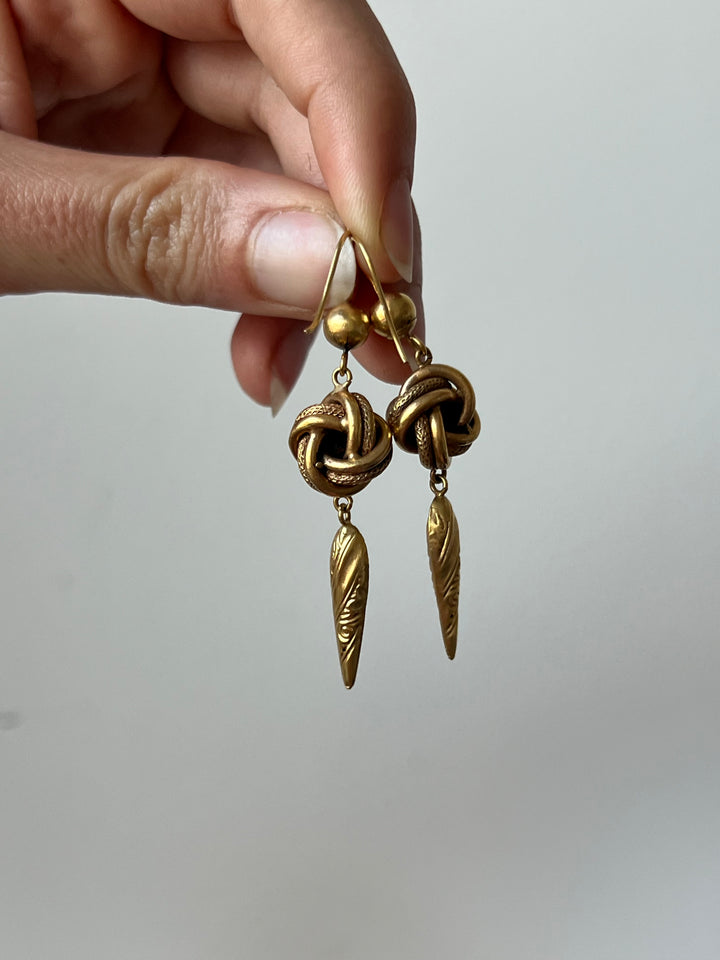 Victorian 9ct Lover’s Knot Earrings