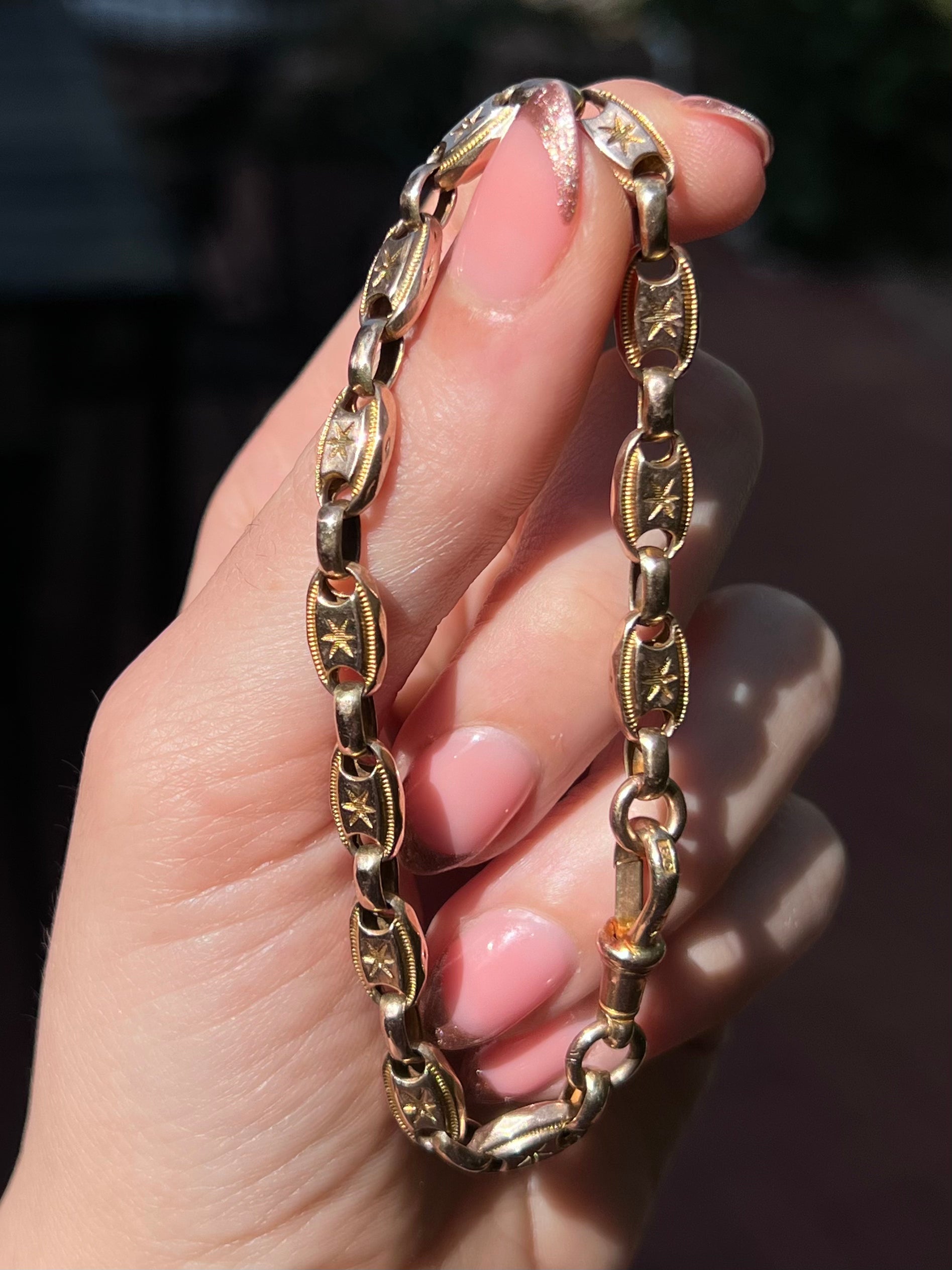 Superb 9ct Star Chain Bracelet Circa 1870