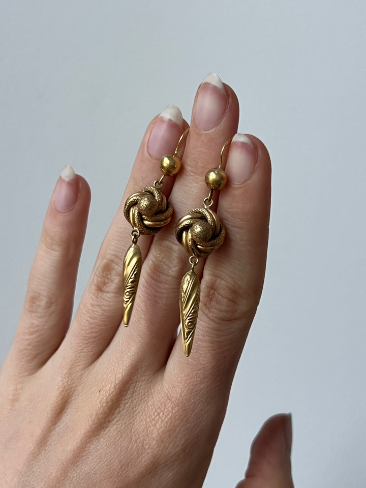 Victorian 9ct Lover’s Knot Earrings