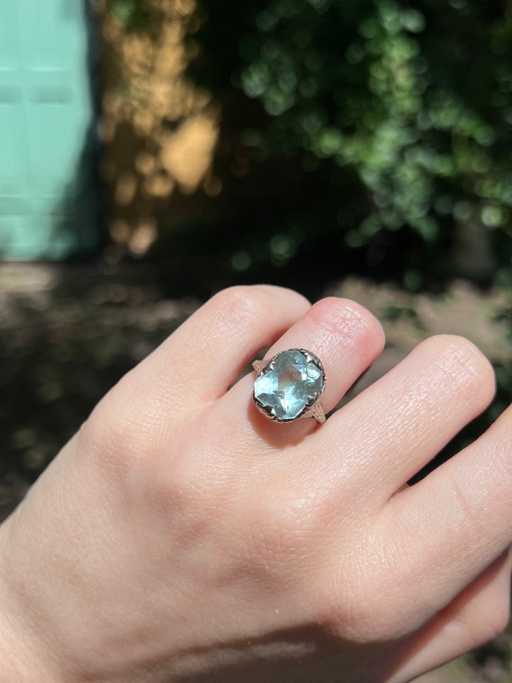 Sumptuous Art Deco Aquamarine Cocktail Ring