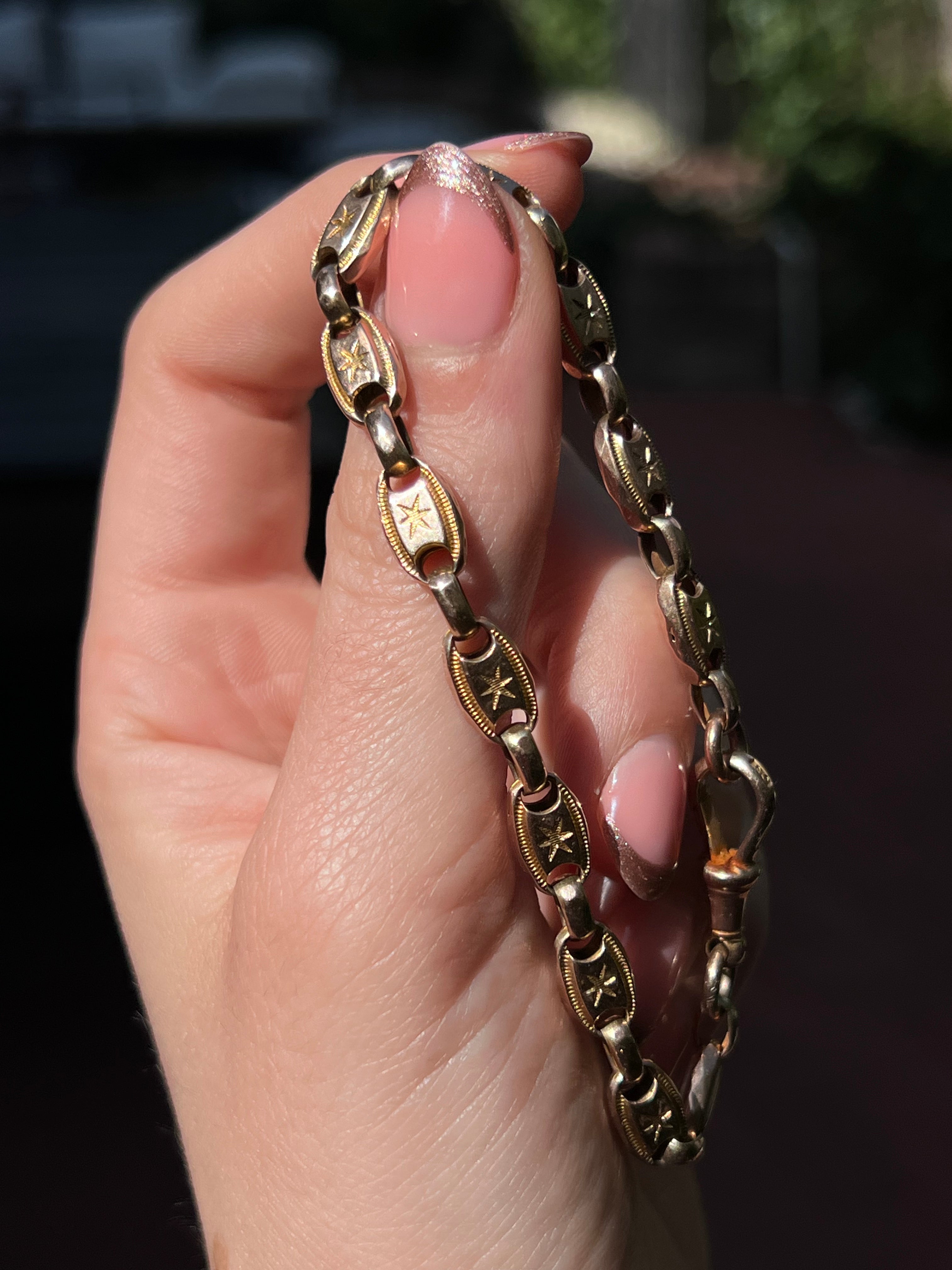 Superb 9ct Star Chain Bracelet Circa 1870