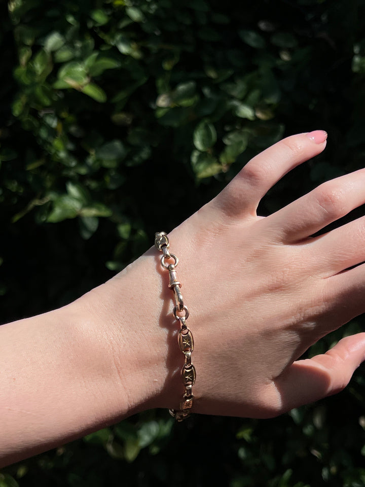 Superb 9ct Star Chain Bracelet Circa 1870