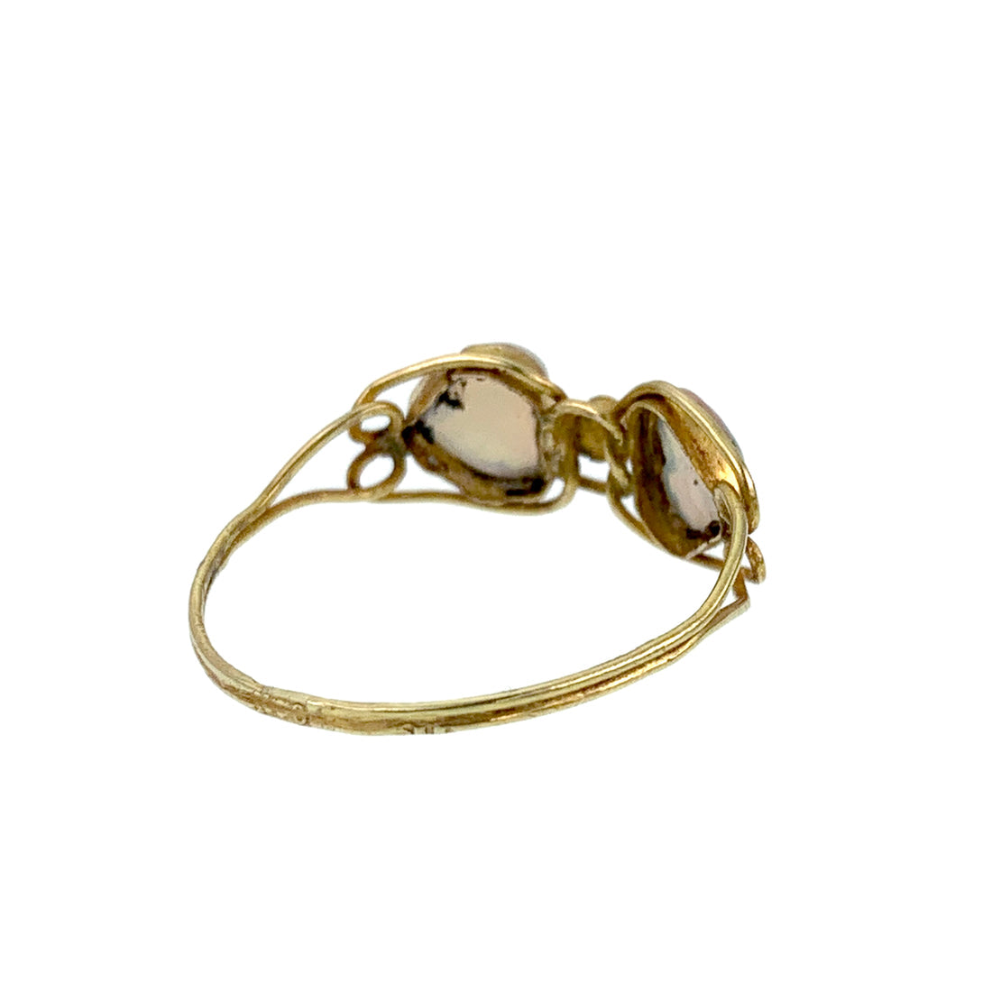 Delightful Victorian Double Heart Ring in 9ct