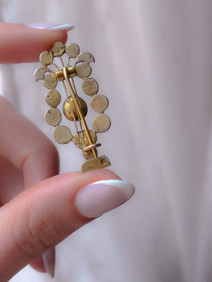 Extremely Rare Georgian Lyre//Giardinetti Brooch