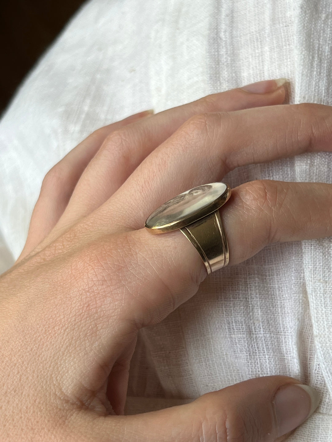 Georgian Sepia Ring Featuring the Allegory of Hope