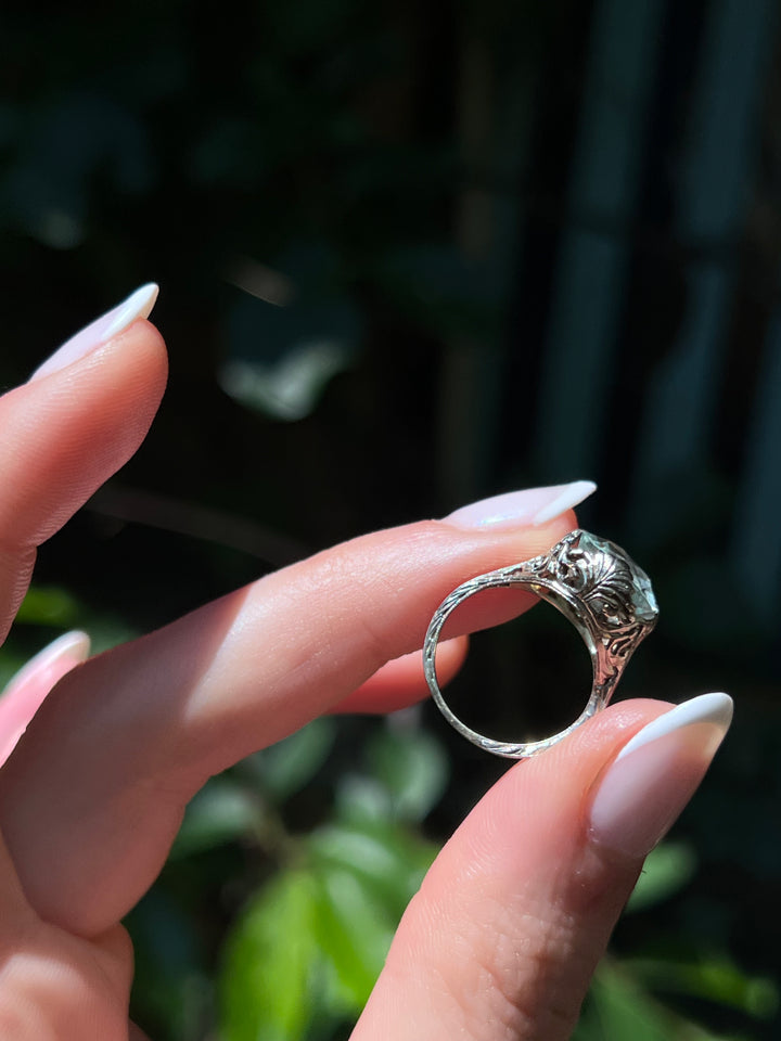 Sumptuous Art Deco Aquamarine Cocktail Ring