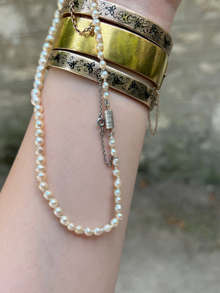 Rare Early 20th C Natural Fresh Water Graduated Pearl Strand