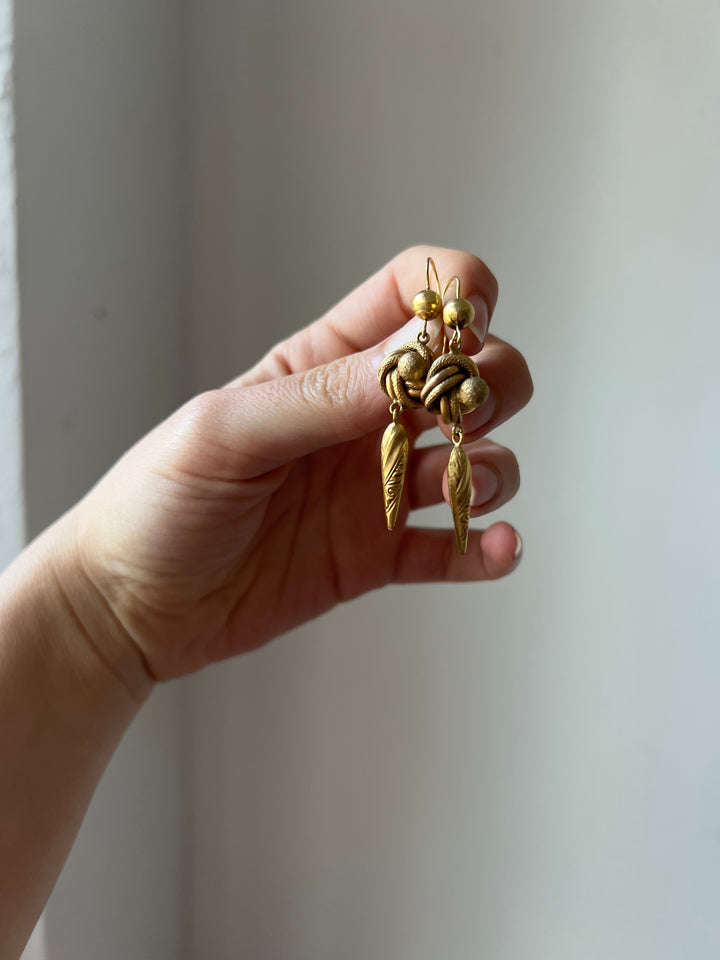 Victorian 9ct Lover’s Knot Earrings