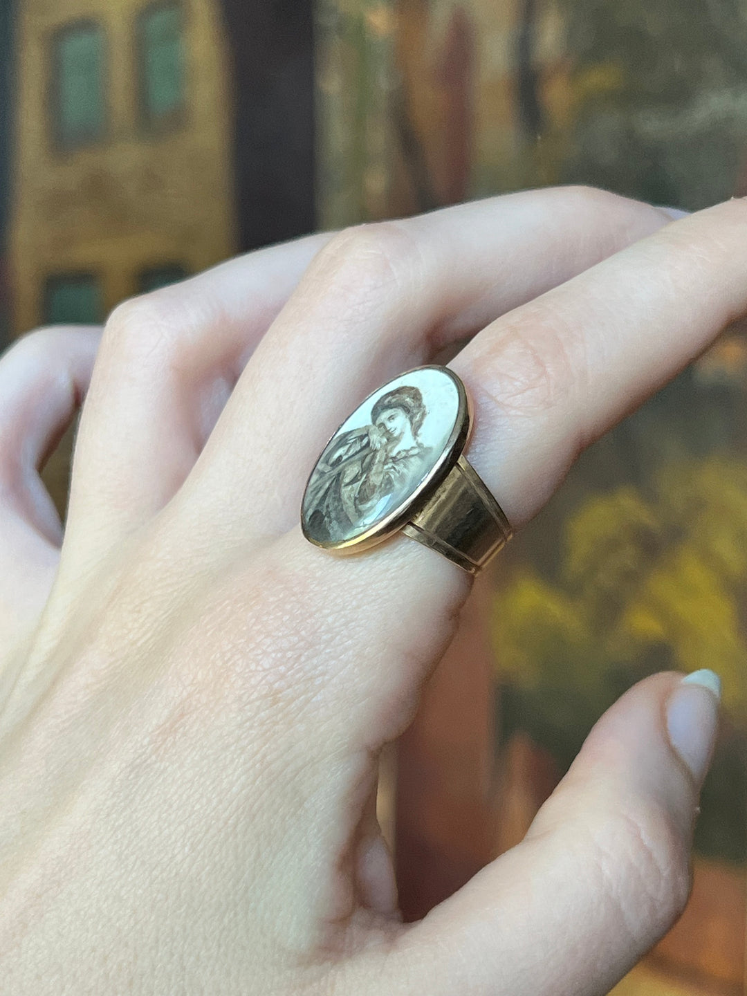 Georgian Sepia Ring Featuring the Allegory of Hope