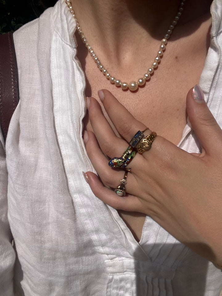 Rare Early 20th C Natural Fresh Water Graduated Pearl Strand