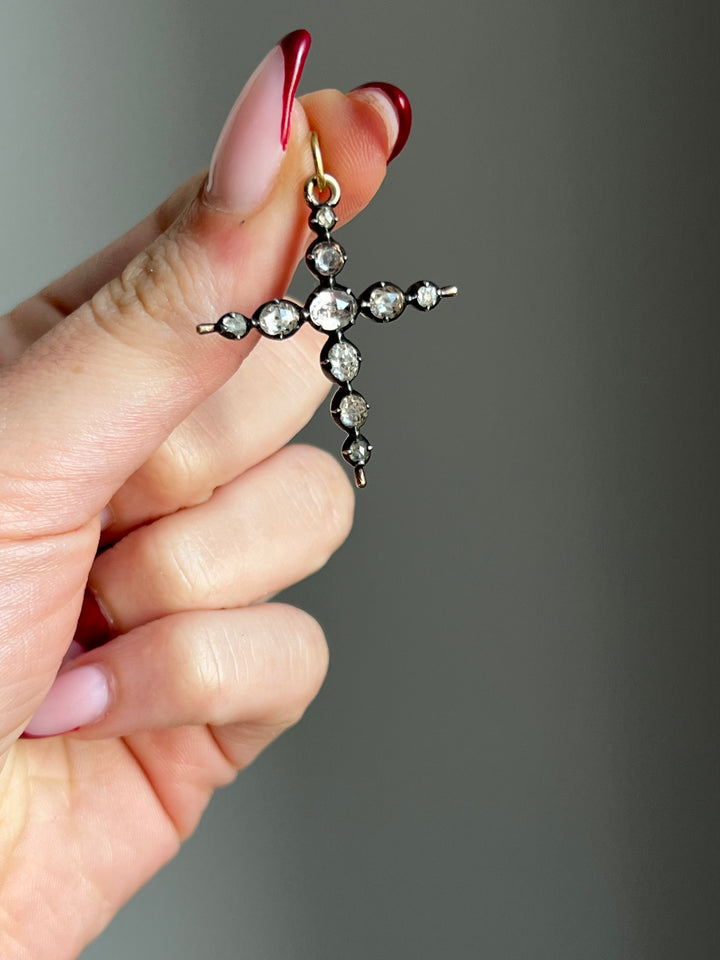 15ct Georgian Cross of Foiled Crystal