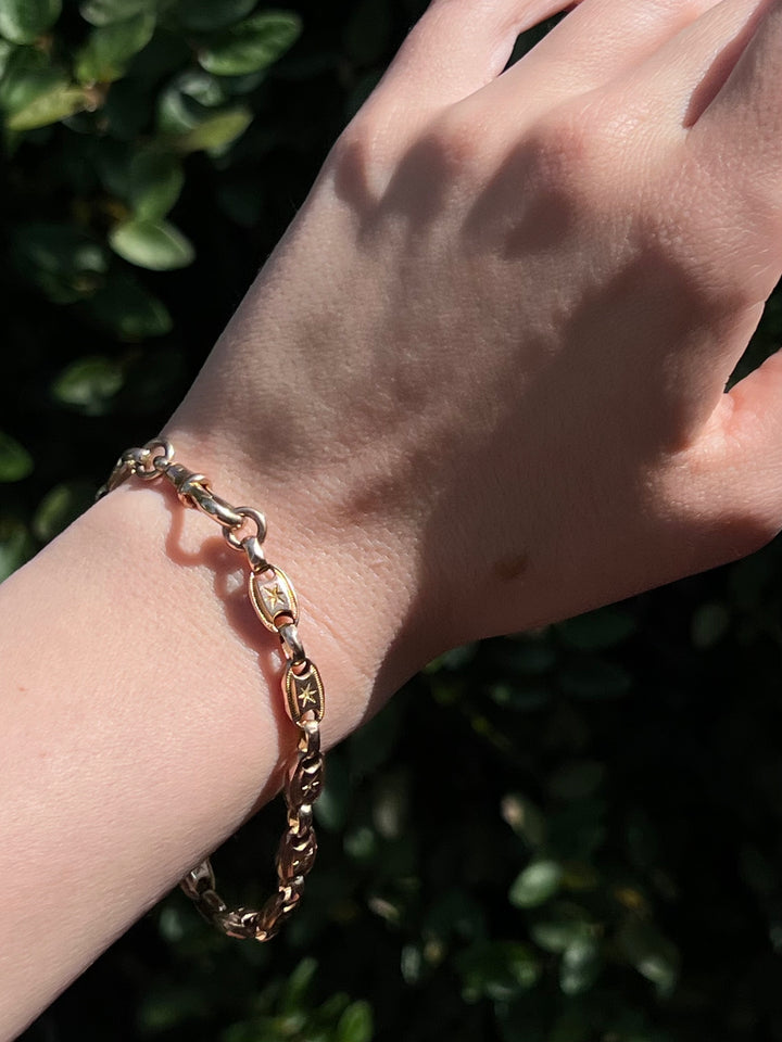 Superb 9ct Star Chain Bracelet Circa 1870