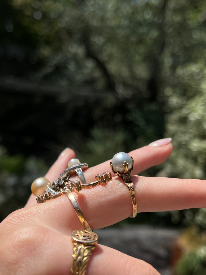 Gorgeous Blue-Grey Pearl In Celebrated High Setting