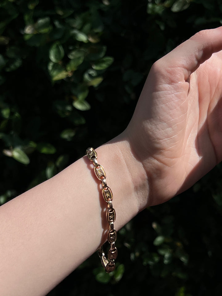 Superb 9ct Star Chain Bracelet Circa 1870