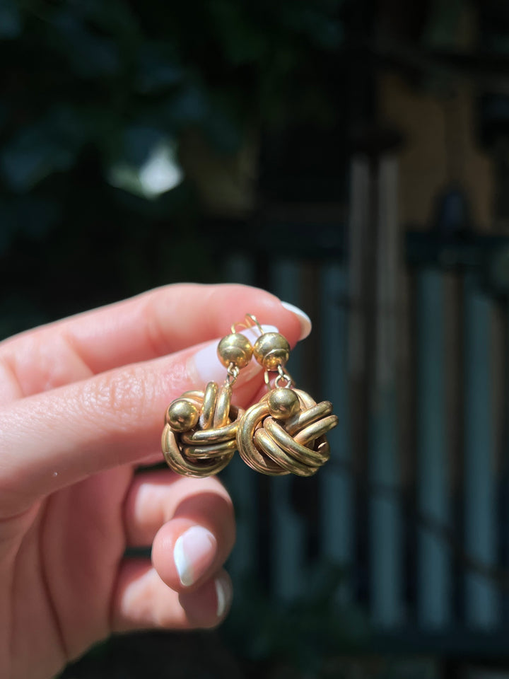 Outstanding Victorian 15ct Lover’s Knot Earrings