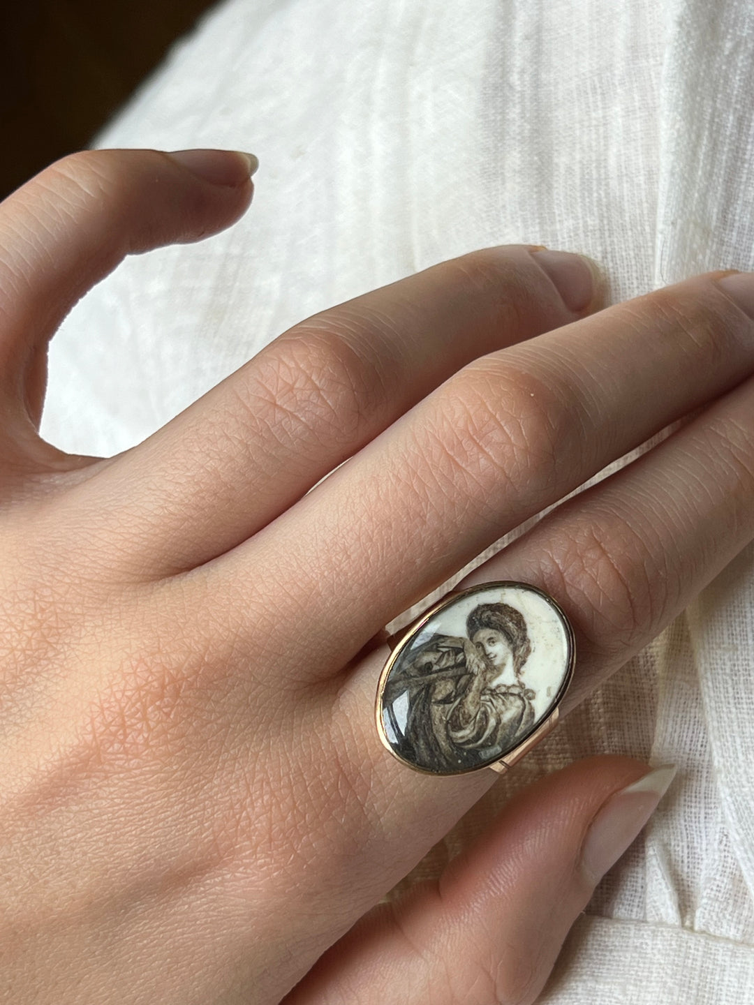 Georgian Sepia Ring Featuring the Allegory of Hope