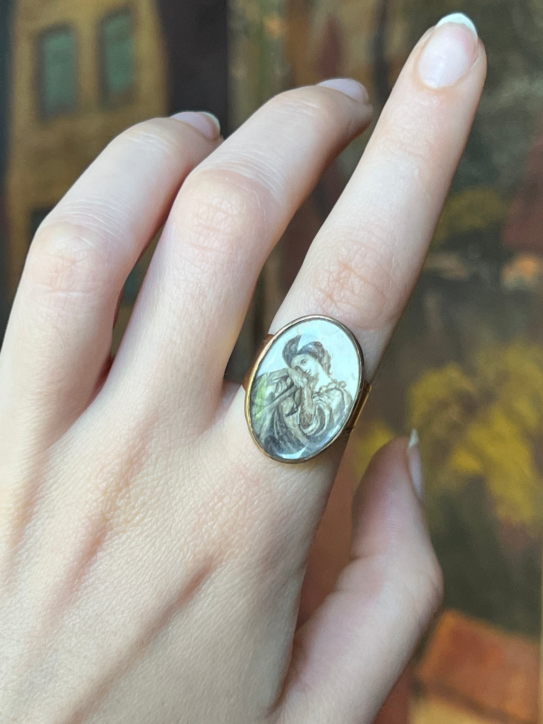 Georgian Sepia Ring Featuring the Allegory of Hope