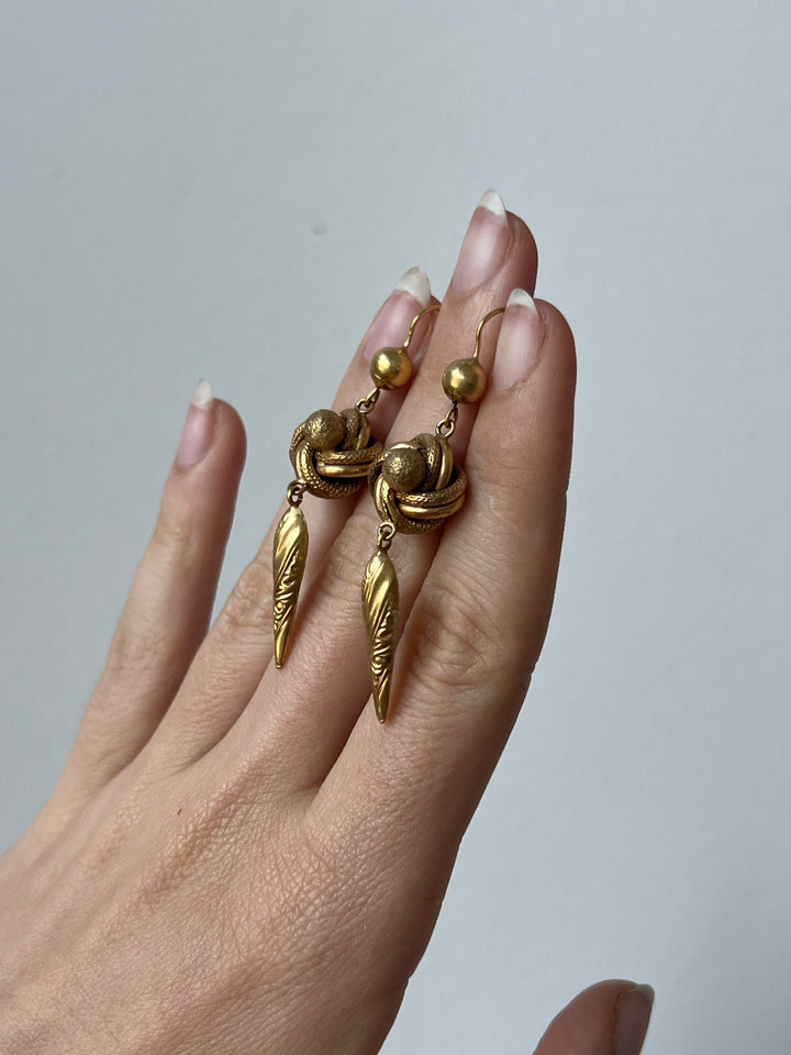 Victorian 9ct Lover’s Knot Earrings