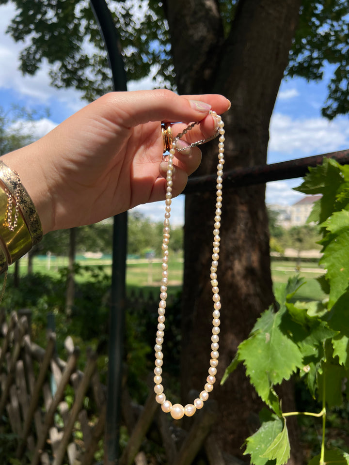 Rare Early 20th C Natural Fresh Water Graduated Pearl Strand