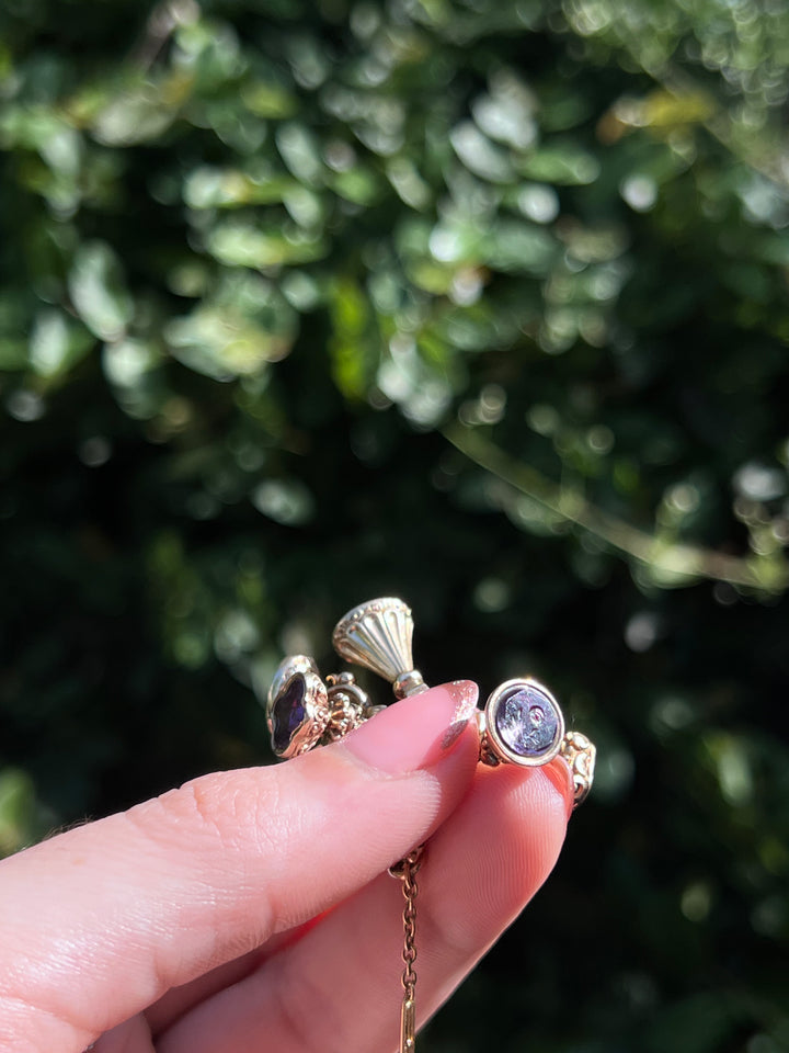 Rare All Original Georgian Writing Ring with 5 Fobs