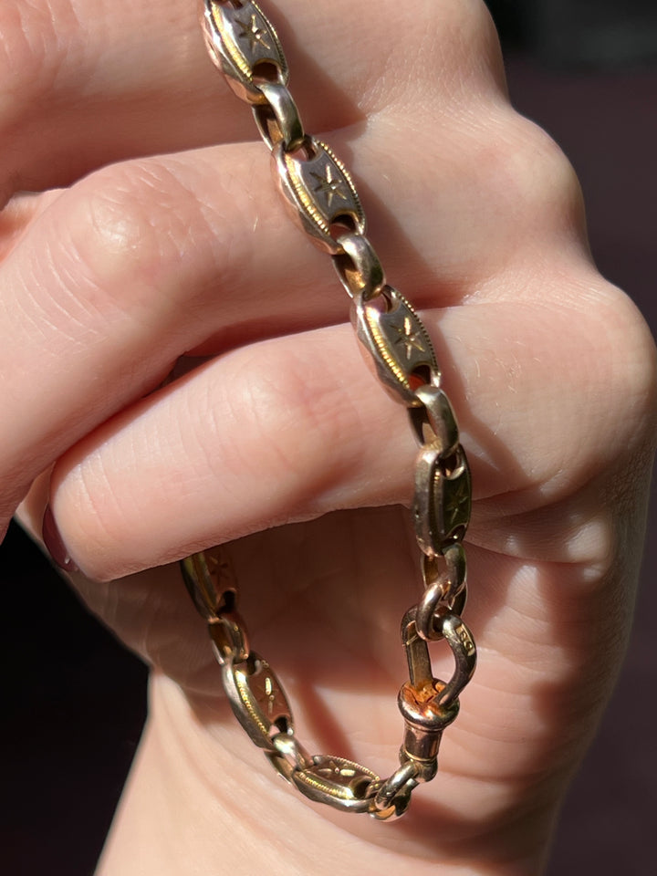 Superb 9ct Star Chain Bracelet Circa 1870