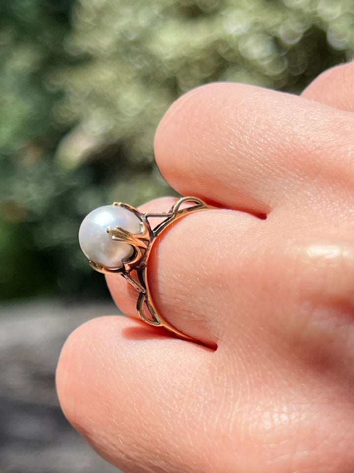 Gorgeous Blue-Grey Pearl In Celebrated High Setting