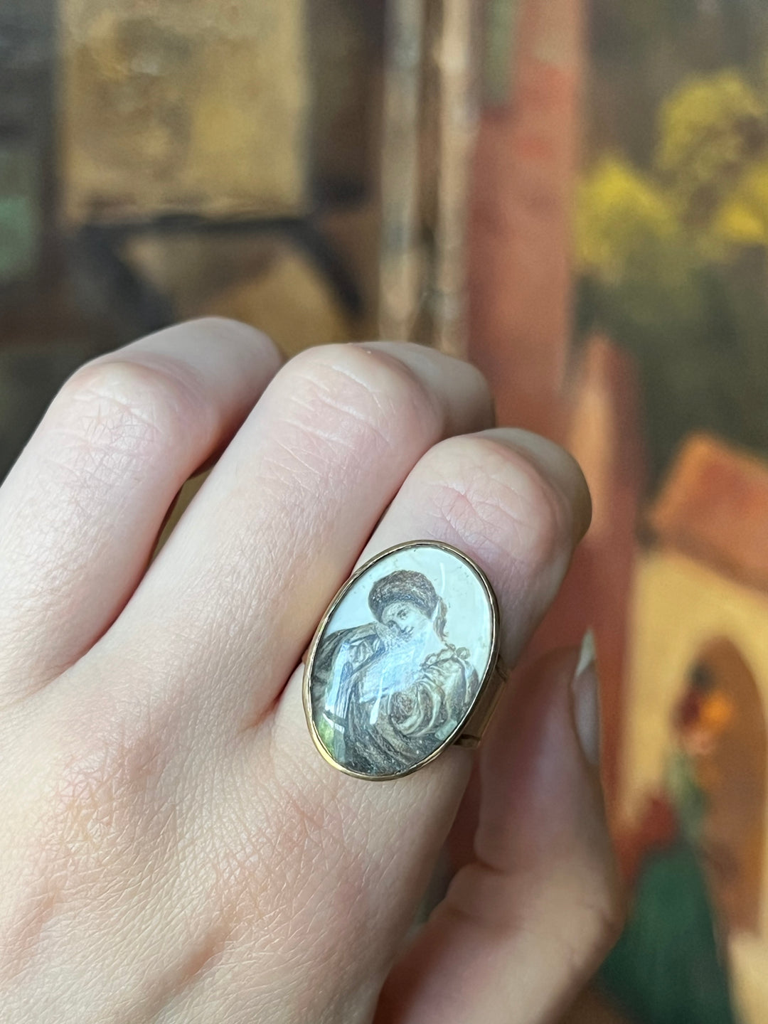 Georgian Sepia Ring Featuring the Allegory of Hope