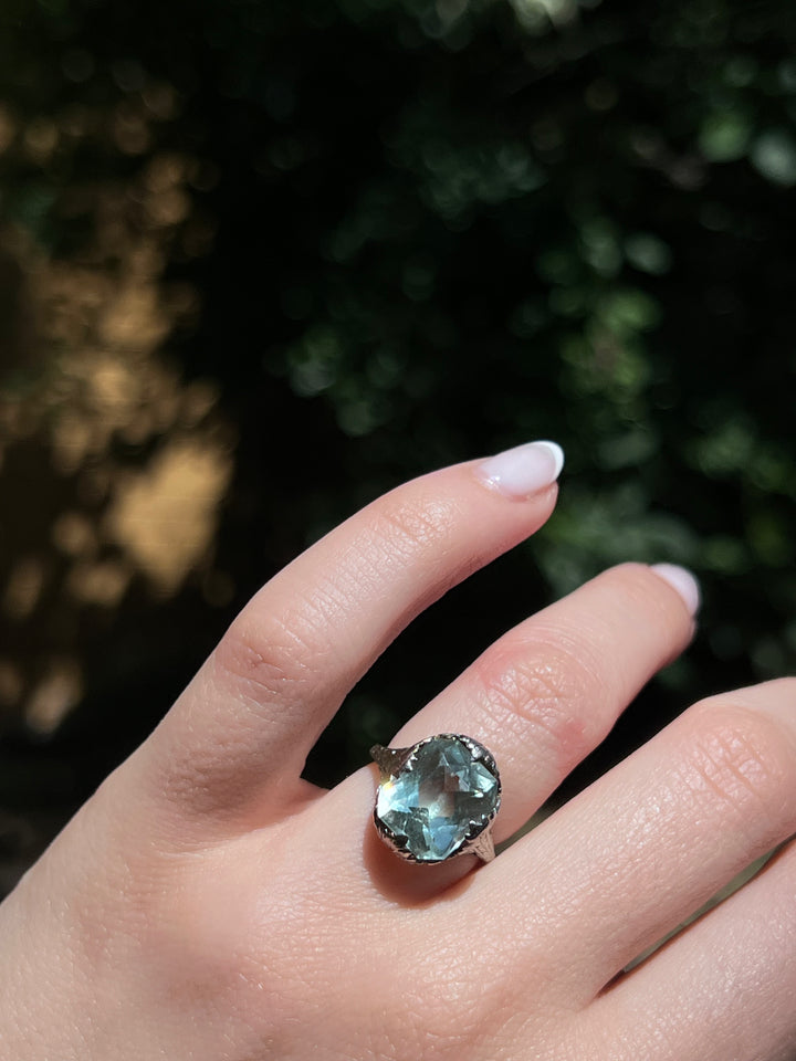 Sumptuous Art Deco Aquamarine Cocktail Ring