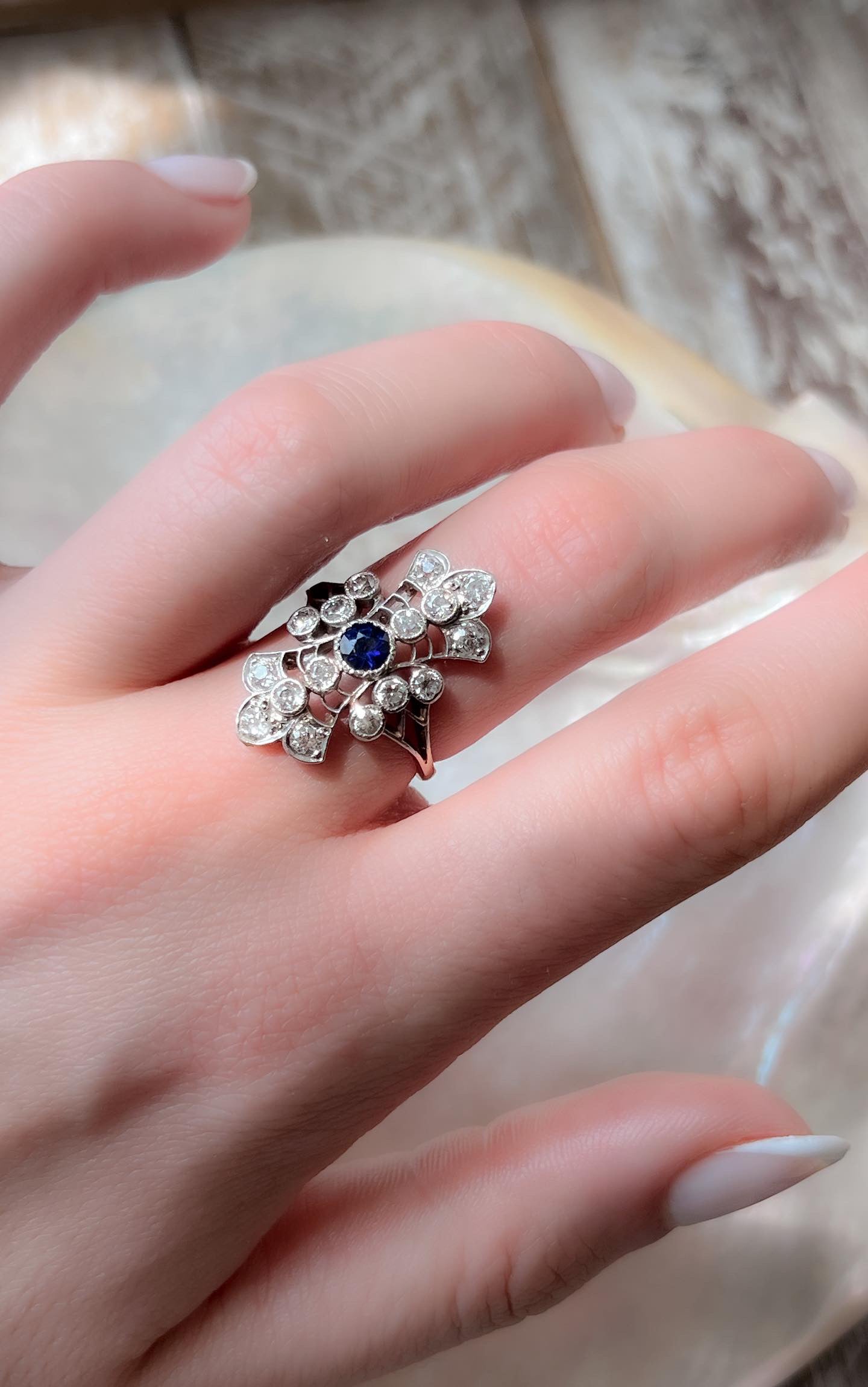 Belle Époque Sapphire & Diamond Dinner Ring