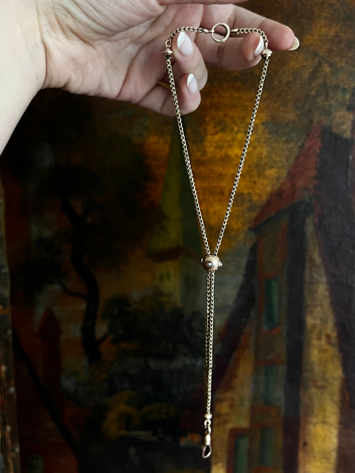 Outstanding Victorian 15ct Pink Gold Slide Chain