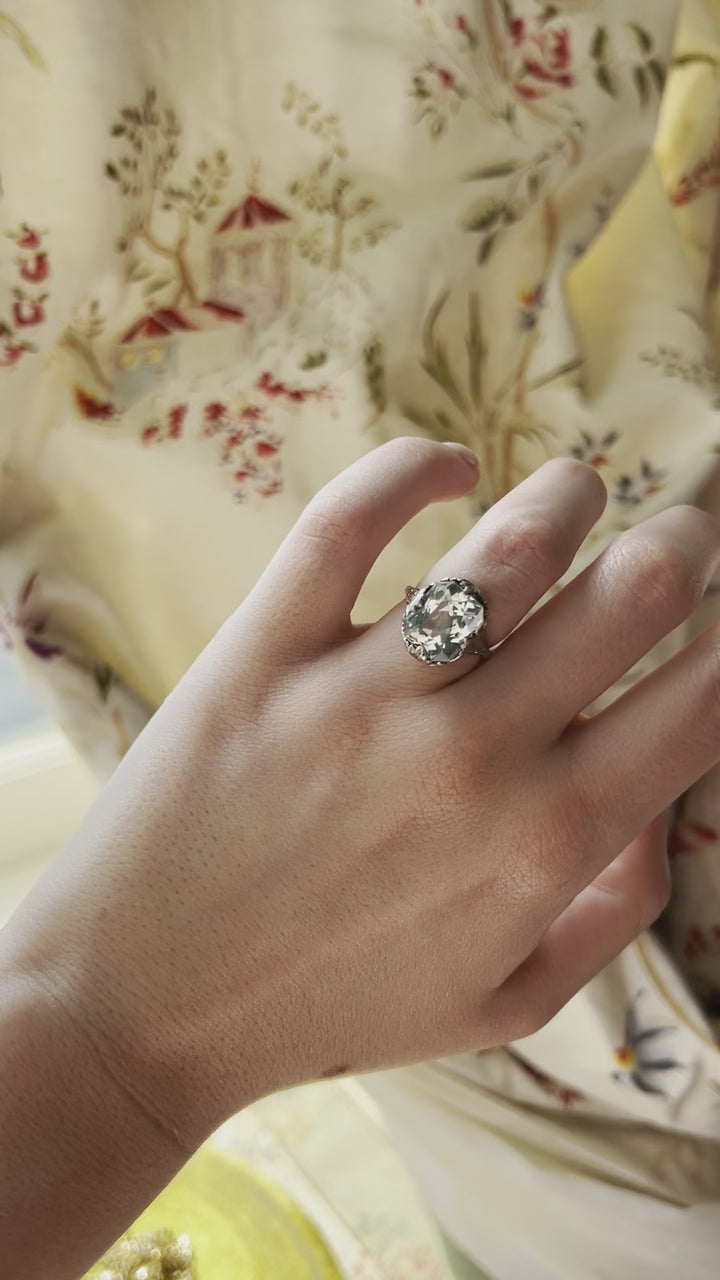 Sumptuous Art Deco Aquamarine Cocktail Ring