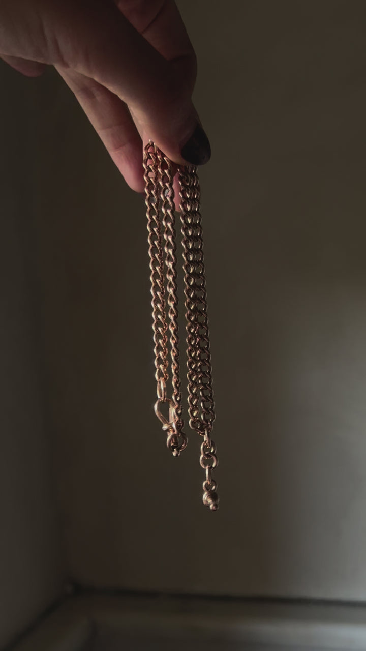 Substantial 9ct Double Dog Clip Chain 17”