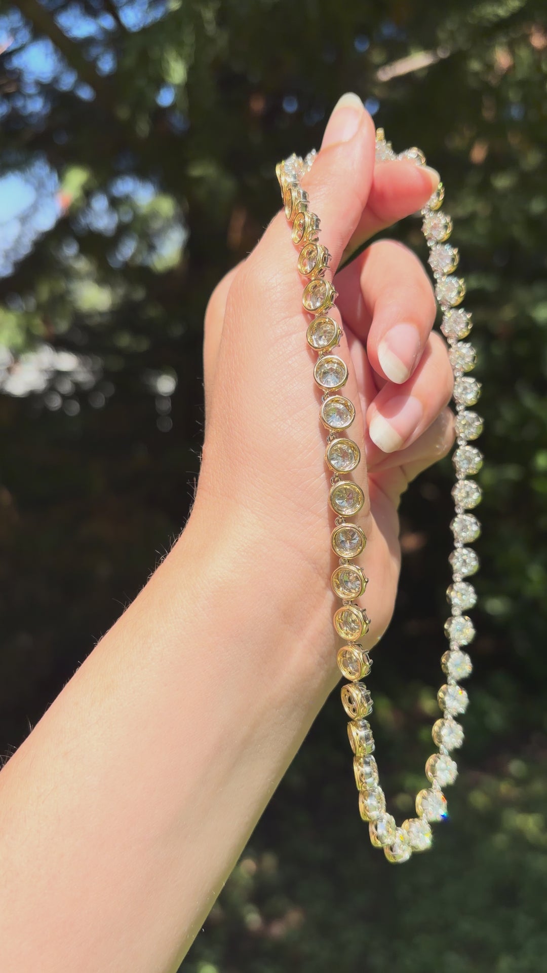 Belle Époque Platinum-Topped 18ct OEC Diamond Rivière | 23.52ctw 48 Stones | 15.75"