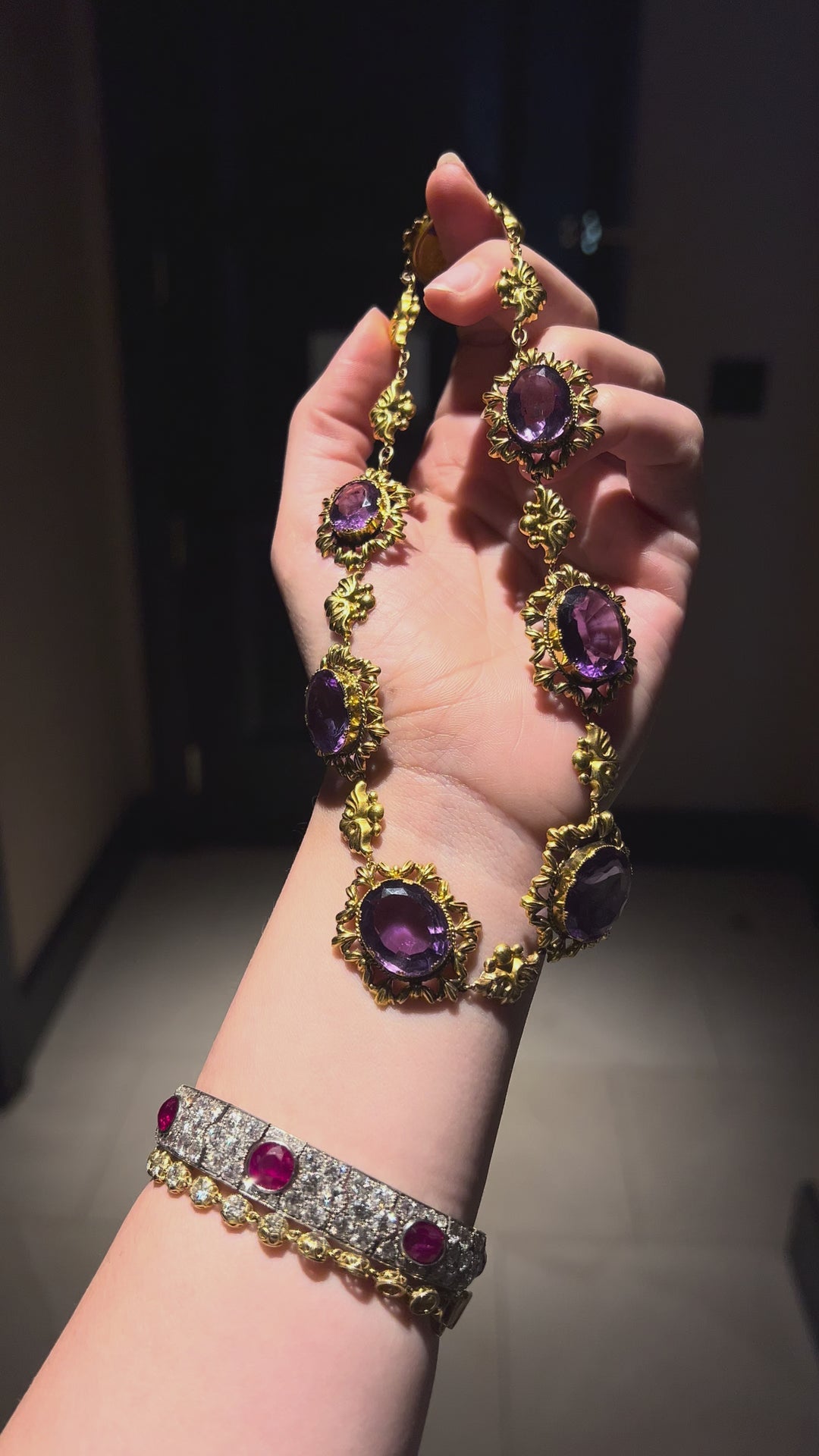 Swedish Amethyst Rivière | 62.79ctw | 18ct Gold | Fully Hallmarked | c.1830s