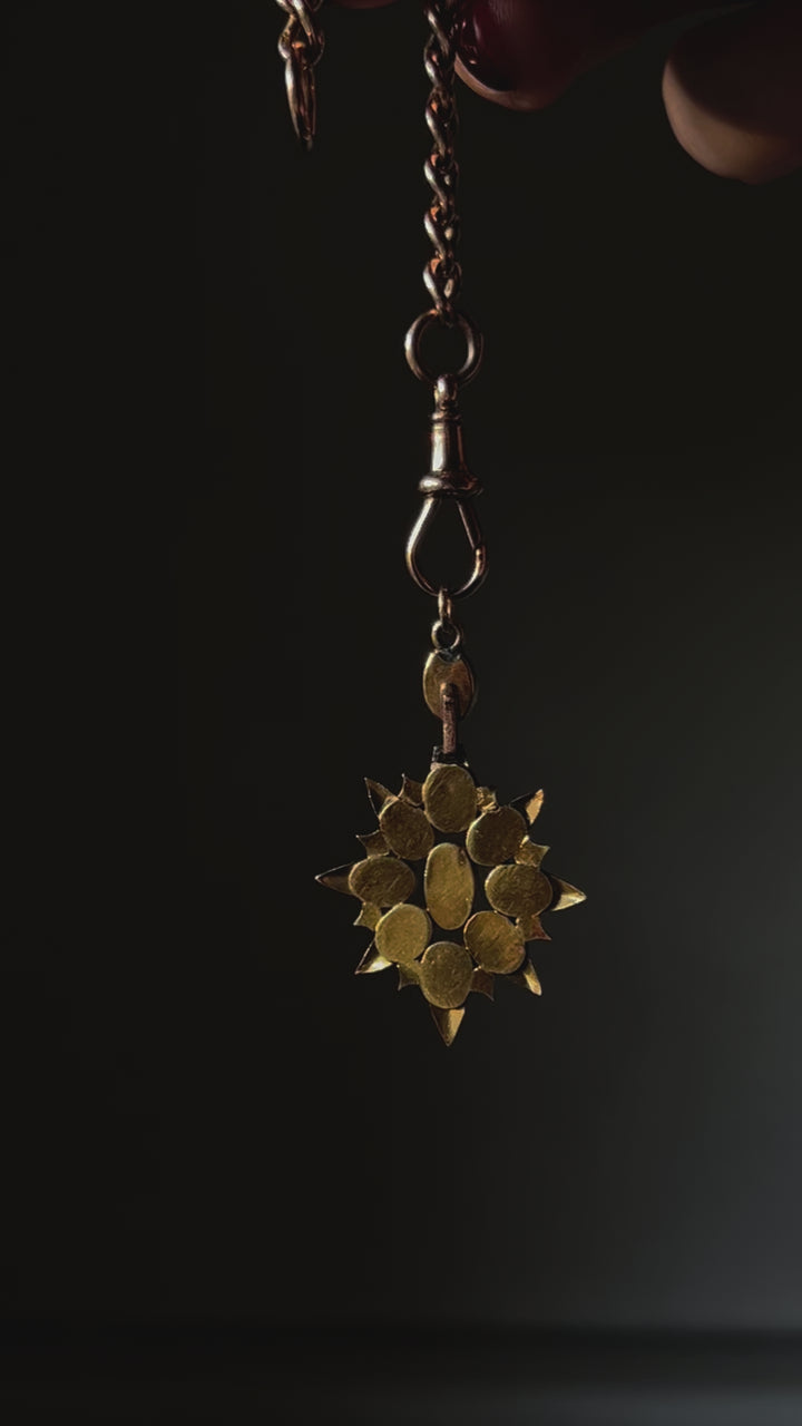 Flat Cut, Foiled Garnet North Star Pendant